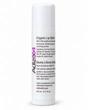 Load image into Gallery viewer, Adize64 Organic Lip Balm in a white 5 ml tube with its label facing forward against a white background